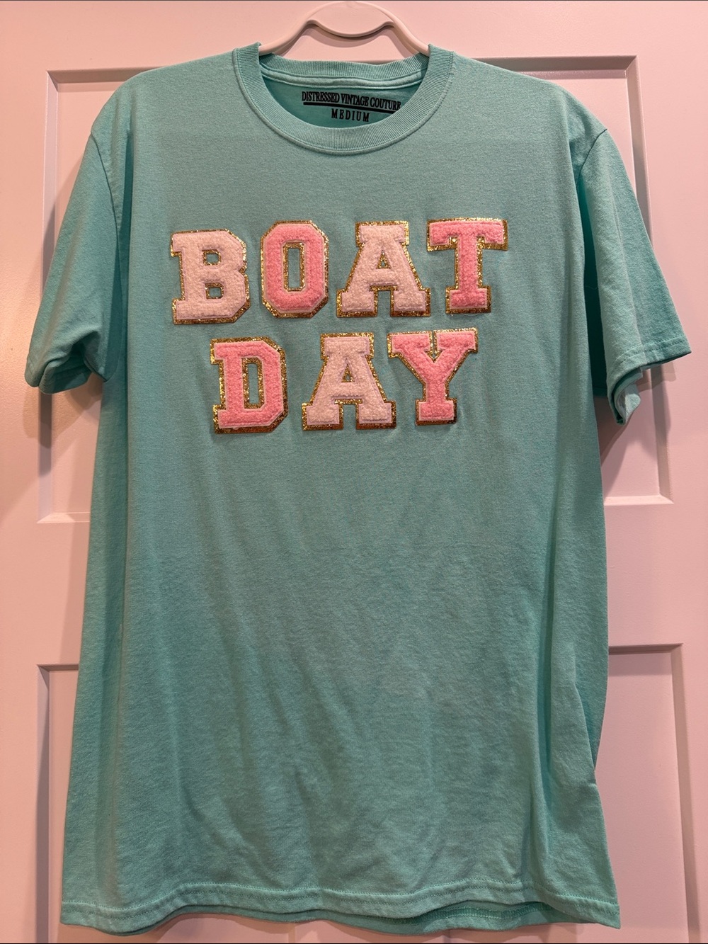 Boat Day Aqua Graphic Tee T Shirt Size Medium